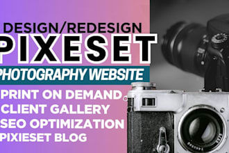 design pixieset wix photography website client gallery online booking