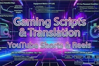write engaging gaming scripts for youtube and reels