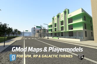 create a gmod map, and gmod playermodel, dark rp, sfm, and sci fi worlds