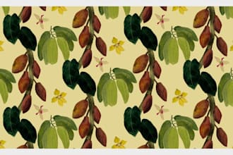 create organic feel watercolor seamless pattern