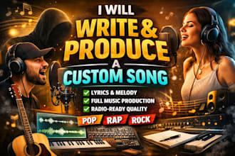 write produce and record a custom song with lyrics melody full music production