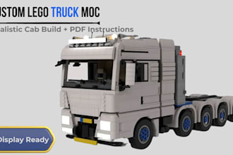 build display ready 3d lego technic vehicle moc with studio file and PDF manual