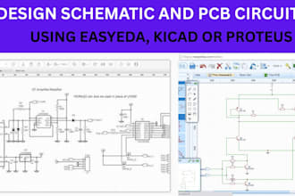 design professional schematic and pcb using easyeda, kicad, or proteus
