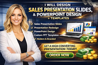 design modern sales presentation slides, powerpoint templates