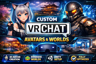 make custom vrchat avatars worlds and unity setup ready to use
