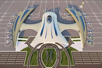 create 3d airport design, airport masterplan,  smart airport, airport terminal
