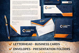 design a business card, letterhead, and stationery items