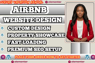 luxury vacation rental website, villa website design, airbnb website