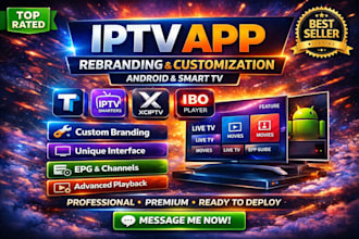 rebrand iptv apps,apk,app name ,logo,dns, iptv players with brand name