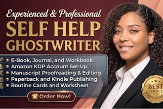 write self help ebook, journal and workbook, planner, checklist, mental health
