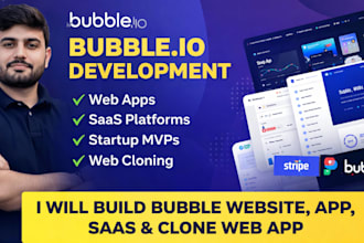 build bubble io website, bubble saas, bubble app, clome web app with bubble