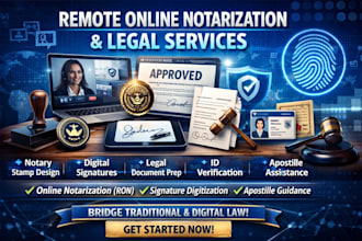 provide remote online notarization, notary stamp , and digitize legal documents