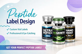 peptide label design vial supplement product design peptide label design product