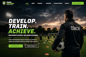 design wix football coach website sport academy soccer training website