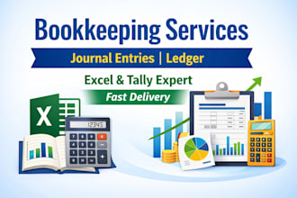 do bookkeeping,journal entries and ledger in excel