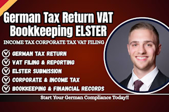 do german tax return, vat, bookkeeping, income tax, corporate tax, elster