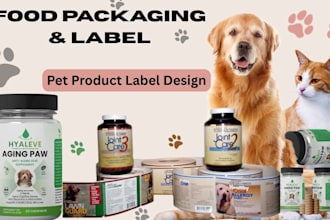design premium pet product label, pet food packaging and pouch design that sells