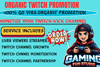 do twitch promotion ,live viewers ,twitch affiliate and kick promotion