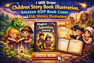 draw children story book illustration amazon kdp book cover kids history