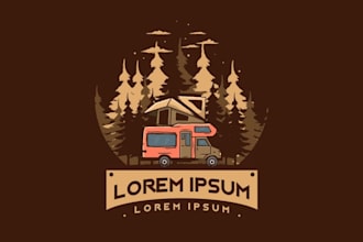 create high quality and beautiful camper logo design