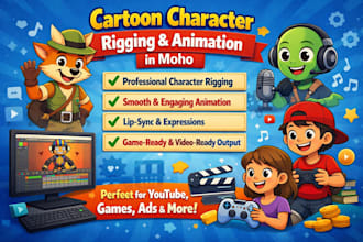 rig and animate cartoon character in molo for videos