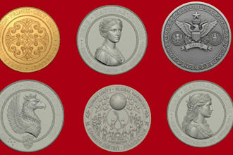 sculpt  custom 3d coin model, bas relief, medallion coin for 3d printing stl