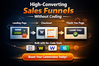 create sales funnel landing page using no code builders tools