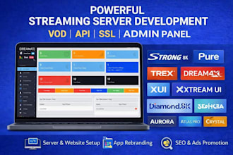 build a powerful streaming server with admin panel and full setup, vod, API, SSL