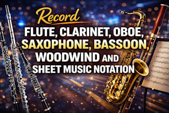 record professional flute, oboe, or clarinet parts for classical projects