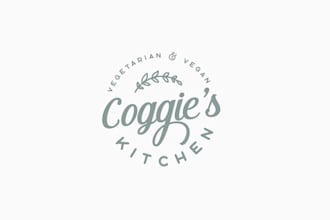 design vegetarian vegan cooking eating wellness logo