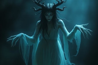 create cinematic dark fantasy horror character illustration