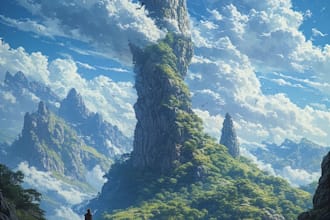 draw a natural landscape and background illustration