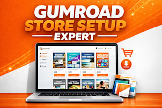 setup gumroad shop digital product listing gumroad website design book promotion