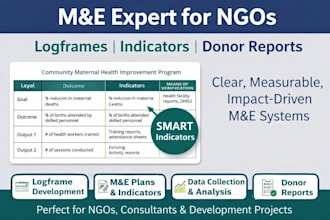 create logframes, me plans, indicators, and donor reports for ngos