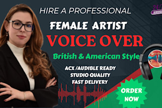 record a female british voiceover, voice actor, commercial voice recording
