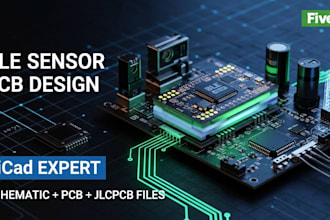 do 4 layer ble sensor board design kicad schematic, iot pcb and jlcpcb files
