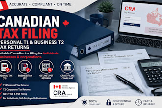 file canadian taxes personal tax t1 and business tax t2