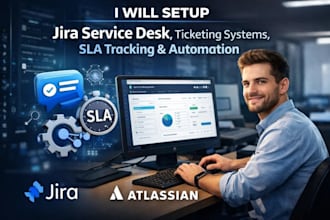 setup jira service desk, ticketing systems, sla tracking, and automation