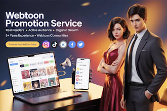 promote your webtoon, webcomic, tapas manga to real active readers