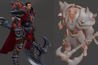 design detailed 3d cosplay character, anime or game model