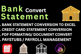 reconcile bank statement PDF to editable format