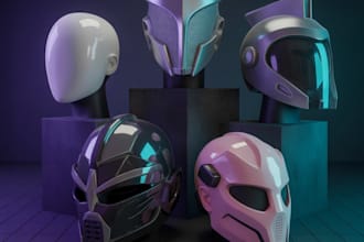 sculpt 3d futuristic helmet 3d cosplay model 3d mask design for 3d printing