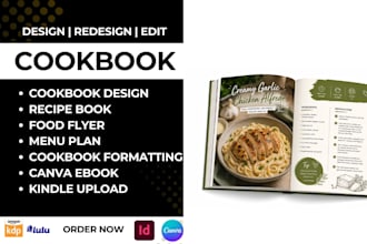 redesign cookbook design recipe book redesign menu plan cookbook formatting