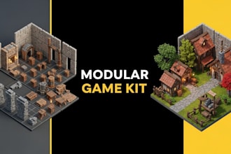 create modular 3d environment assets kit for unreal engine 5 and unity games