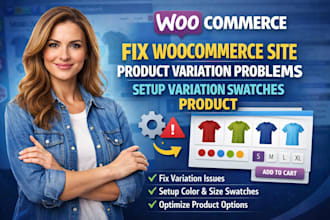 fix woocommerce site product variation problems setup variation swatches product