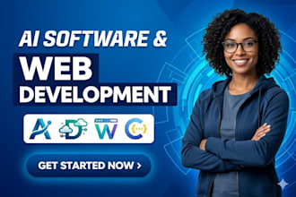 develop ai software, full stack web apps, backend and frontend development