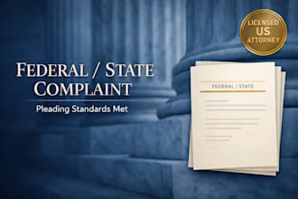 write your federal or state lawsuit complaint as a US attorney