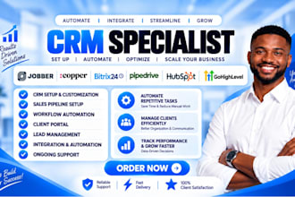 jobber copper bitrix24 pipedrive crm hubspot workflow gohighlevel ai automation