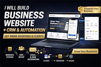 create a business website with CRM, booking system and automation