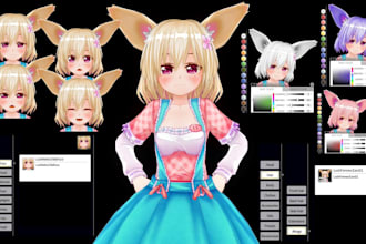 create 3d character models for vtuber, anime, full rigging, mmd, vrchat, vrm